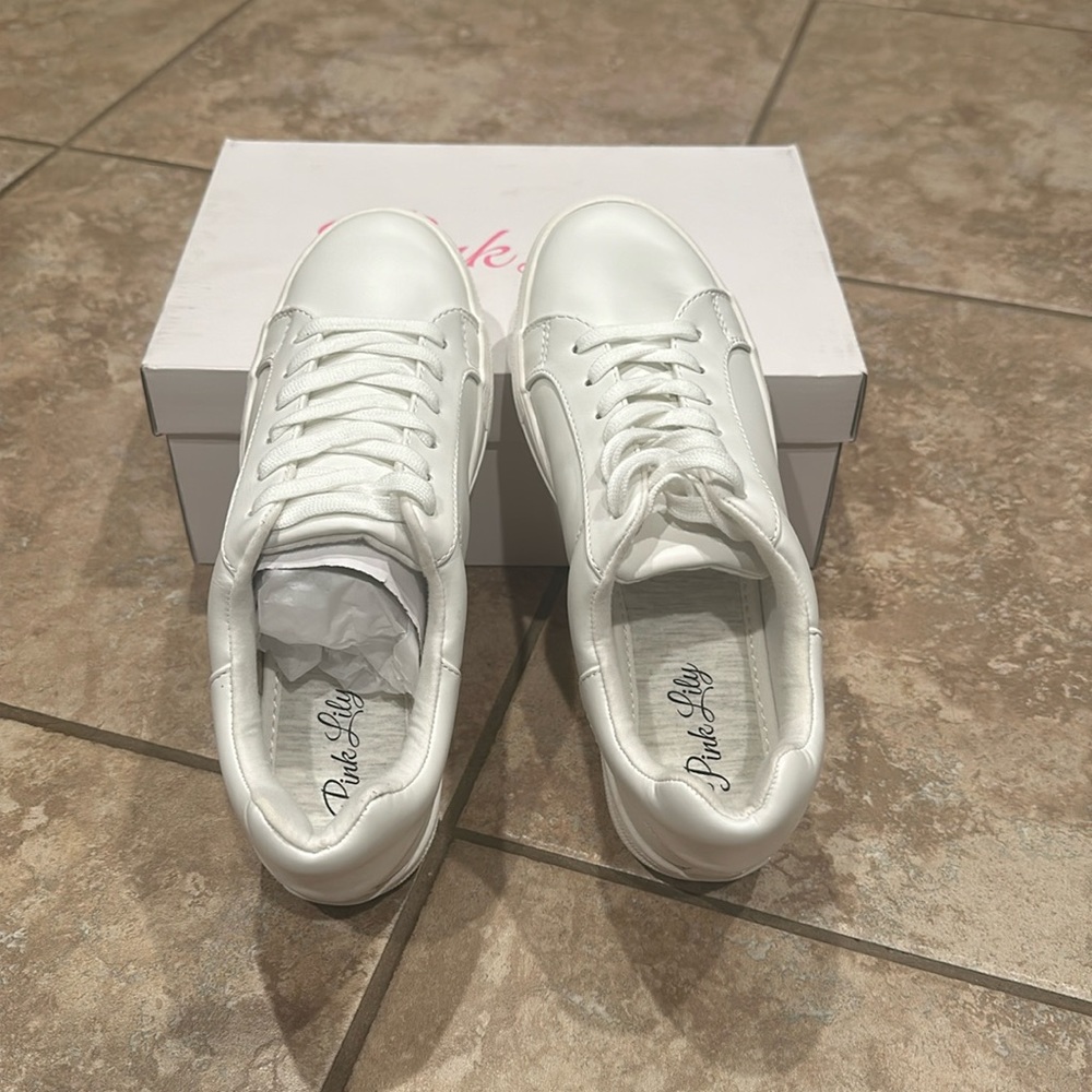 Pink Lily white sneakers
